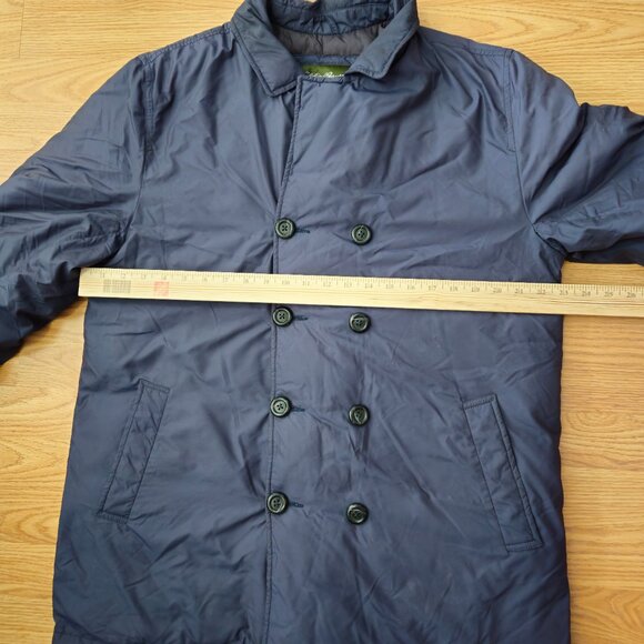 Eddie Bauer goose down button up jacket Spring Jacket Navy Blue mens Medium - Picture 10 of 16